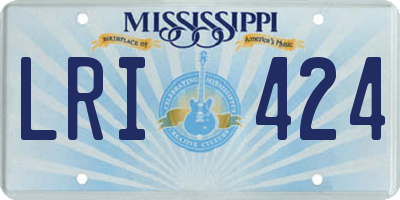 MS license plate LRI424