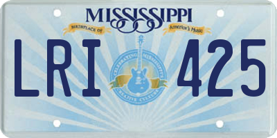 MS license plate LRI425