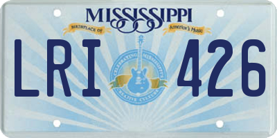 MS license plate LRI426
