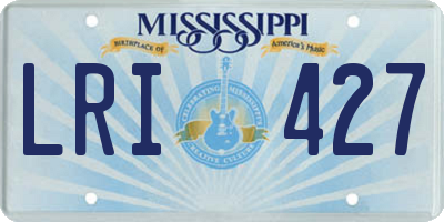 MS license plate LRI427