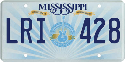 MS license plate LRI428