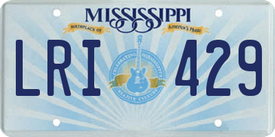 MS license plate LRI429