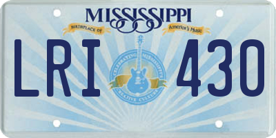 MS license plate LRI430
