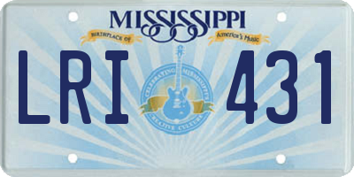 MS license plate LRI431