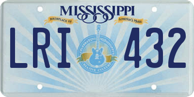 MS license plate LRI432