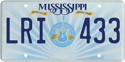 MS license plate LRI433