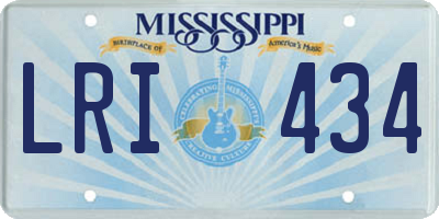MS license plate LRI434