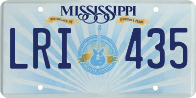 MS license plate LRI435