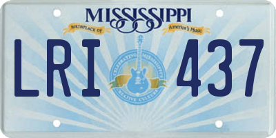 MS license plate LRI437