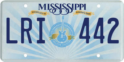 MS license plate LRI442