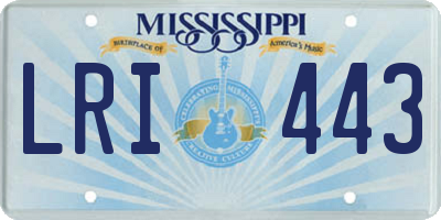 MS license plate LRI443