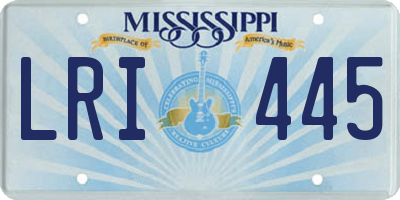 MS license plate LRI445
