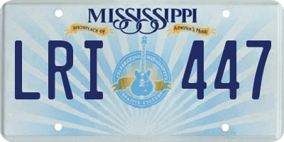 MS license plate LRI447
