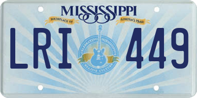 MS license plate LRI449