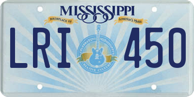 MS license plate LRI450