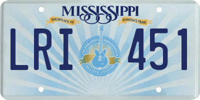 MS license plate LRI451
