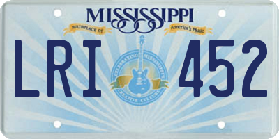 MS license plate LRI452