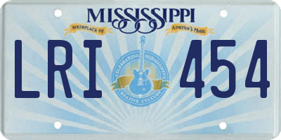 MS license plate LRI454