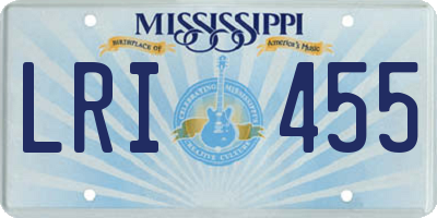 MS license plate LRI455