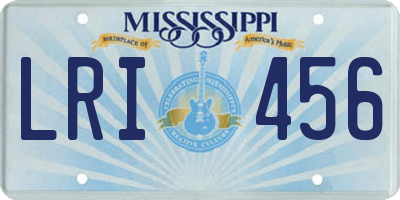 MS license plate LRI456