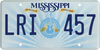 MS license plate LRI457