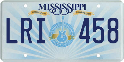 MS license plate LRI458