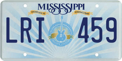 MS license plate LRI459