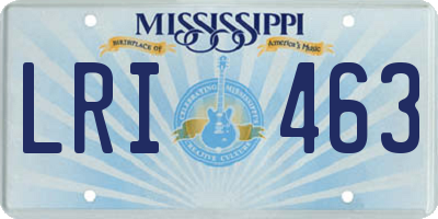 MS license plate LRI463
