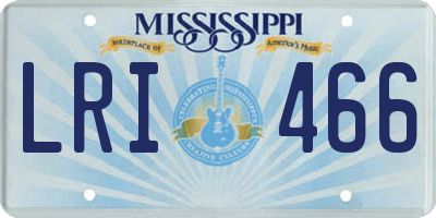 MS license plate LRI466