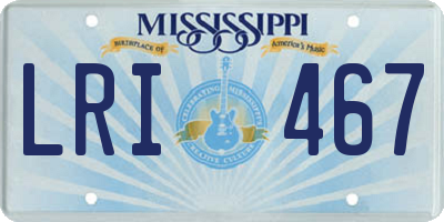 MS license plate LRI467