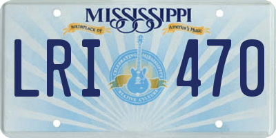 MS license plate LRI470
