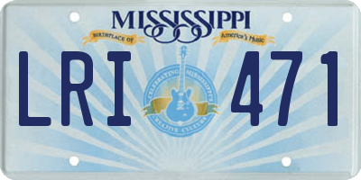 MS license plate LRI471