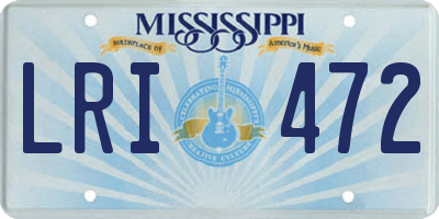 MS license plate LRI472