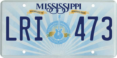 MS license plate LRI473