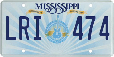 MS license plate LRI474