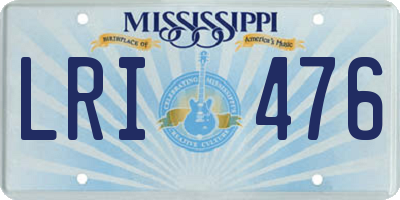 MS license plate LRI476