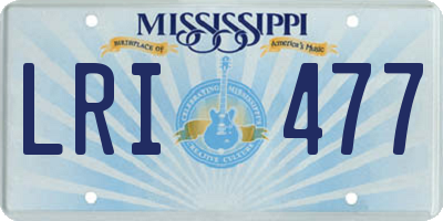 MS license plate LRI477