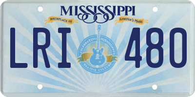 MS license plate LRI480