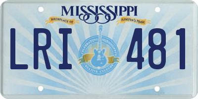 MS license plate LRI481