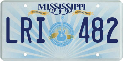 MS license plate LRI482