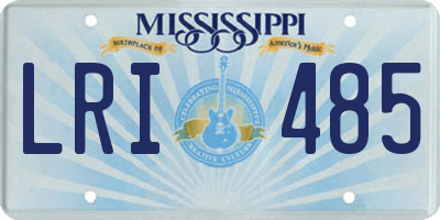 MS license plate LRI485