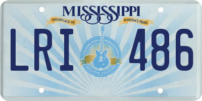 MS license plate LRI486