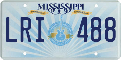 MS license plate LRI488