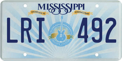 MS license plate LRI492