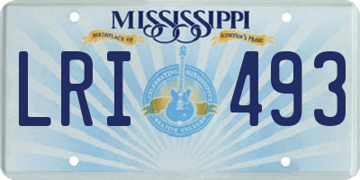 MS license plate LRI493