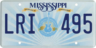 MS license plate LRI495
