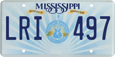 MS license plate LRI497