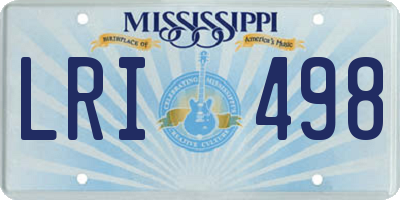 MS license plate LRI498