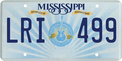 MS license plate LRI499