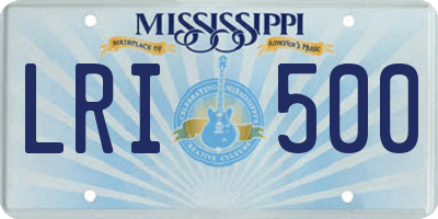 MS license plate LRI500
